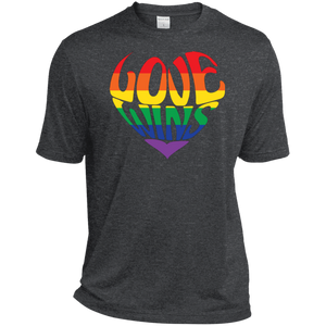 Love Wins Dark Grey Half Sleeves LGBTQ Pride Tshirt for men
