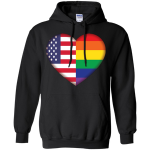 Gay Pride USA Flag Love black unisex hoodie LGBT Pride USA Flag Hoodie for men & women