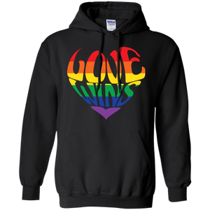 Love Wins Black Hoodie Gay Pride Hoodie LGBTQ Hoodie for men & women