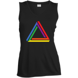Funky Gay Pride Black Sleeveless Shirt for Women Rainbow Triangle Gay Pride Tshirt for Women