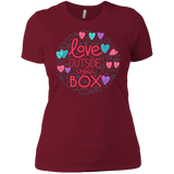 Love Outside The Box maroon tshirt for women LGBT Pride women round neck maroon tshirt