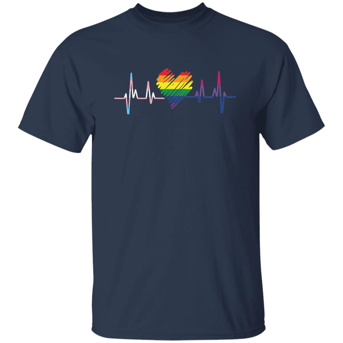 Rainbow LGBT Pride Heartbeat Shirt, V-Neck T Shirt &  Hoodie