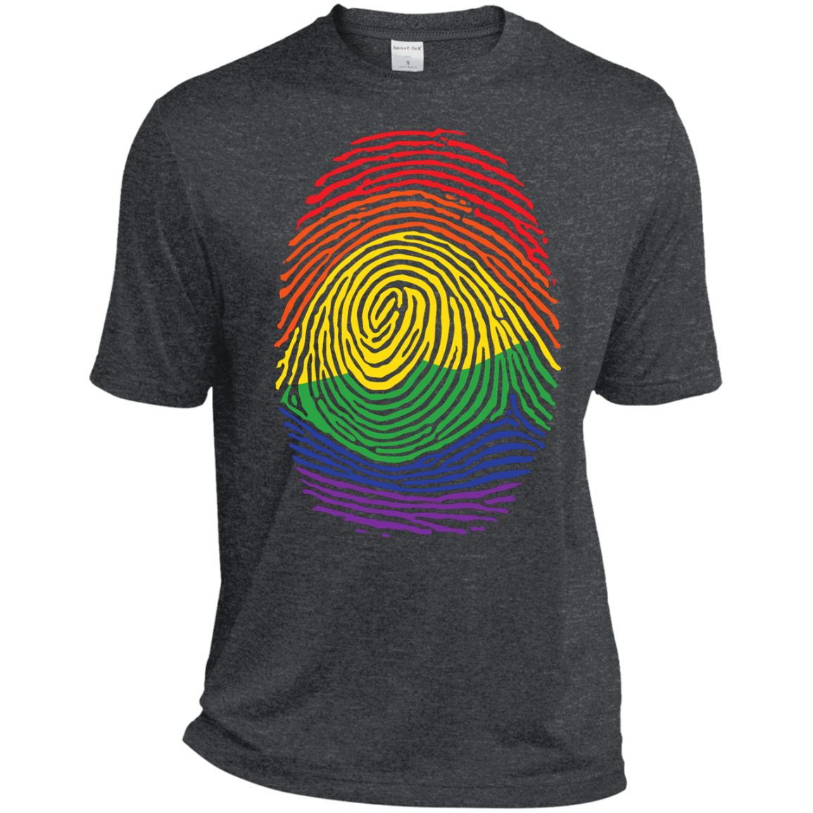 Gay Pride Thumb Print grey round neck Shirt Rainbow Thumb print men's tshirt