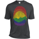 Gay Pride Thumb Print grey round neck Shirt Rainbow Thumb print men's tshirt
