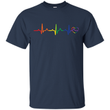 LGBT Pride Heartbeat blue tshirt for men