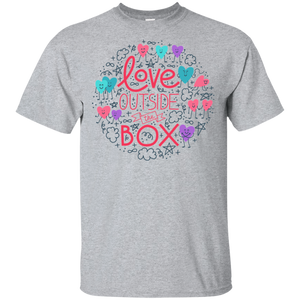 Love Outside The Box grey T Shirt LGBT Pride shirt gay pride round neck tshirt