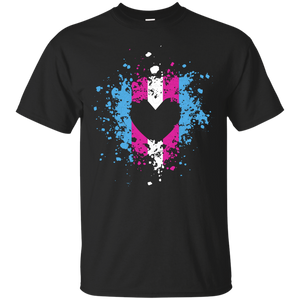 Trans Heart Pride Black Shirt for Men trans Mens apparel 