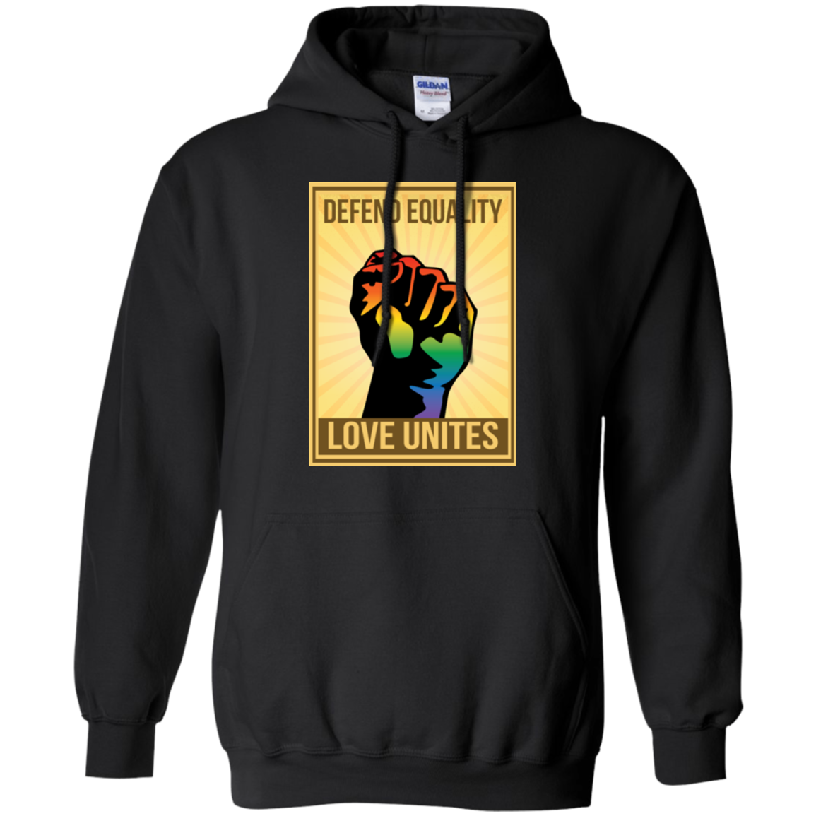 "Defend Equality, Love Unites" Gay Pride T-shirt Gray Color Round Neck Full Sleeves Digital Print Hoodie