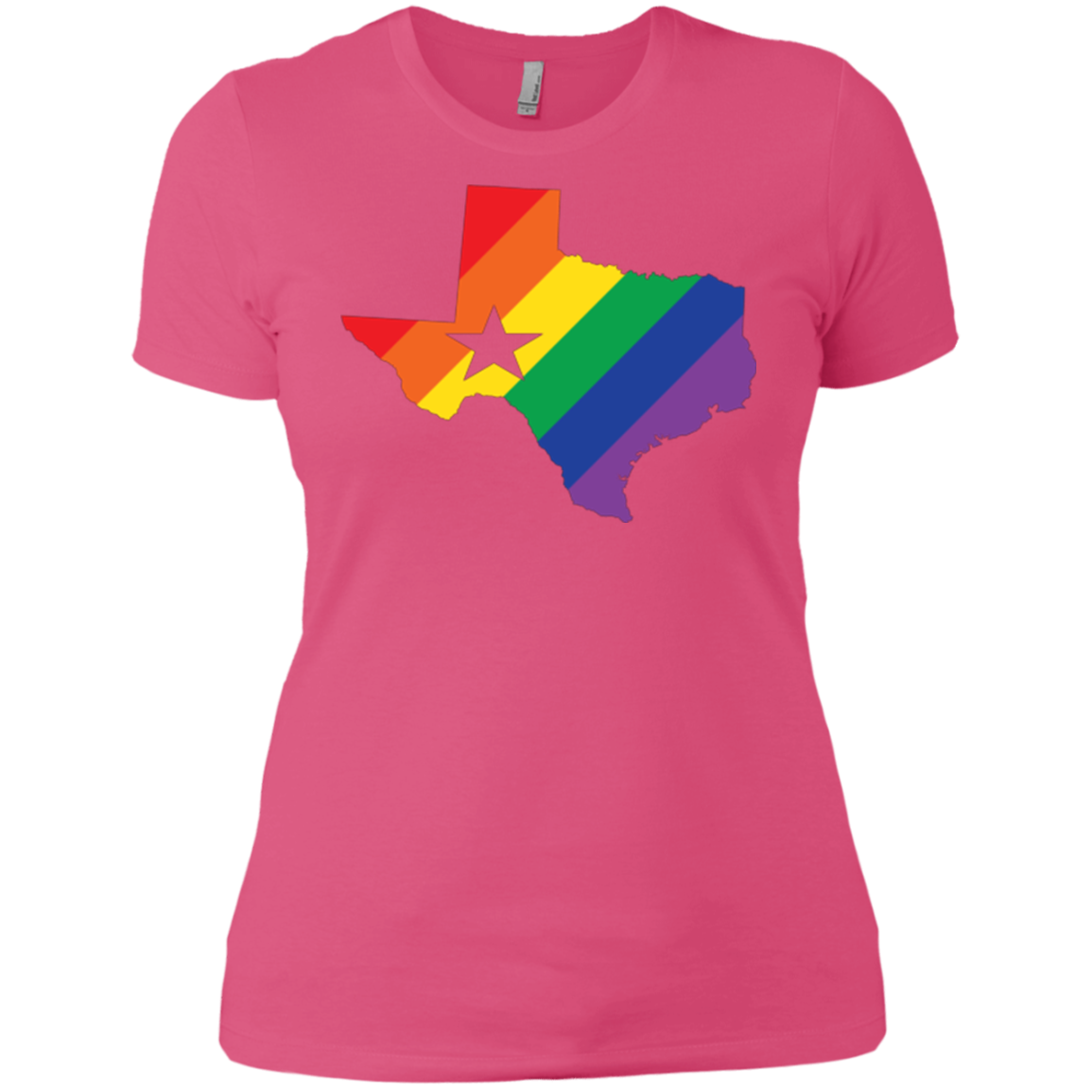 LGBT Pride texas print on pink women tshirt
