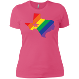 LGBT Pride texas print on pink women tshirt