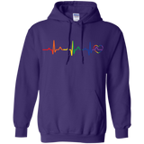 Rainbow Heartbeat purple color LGBT Pride sweatshirt for men