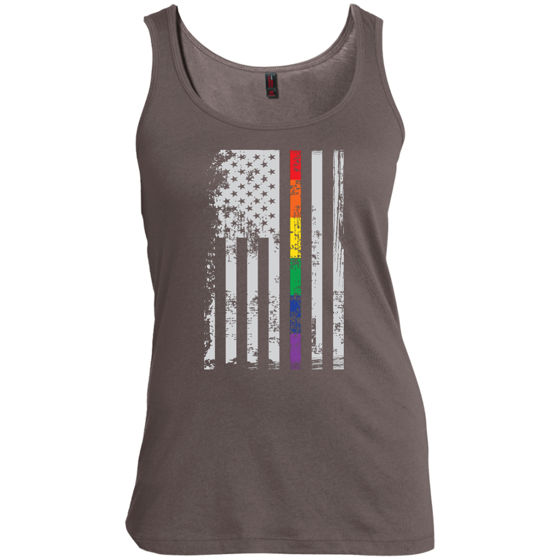 Rainbow Pride USA Flag Strip tank top for women
