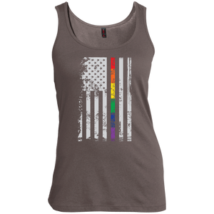 Rainbow Pride USA Flag Strip tank top for women