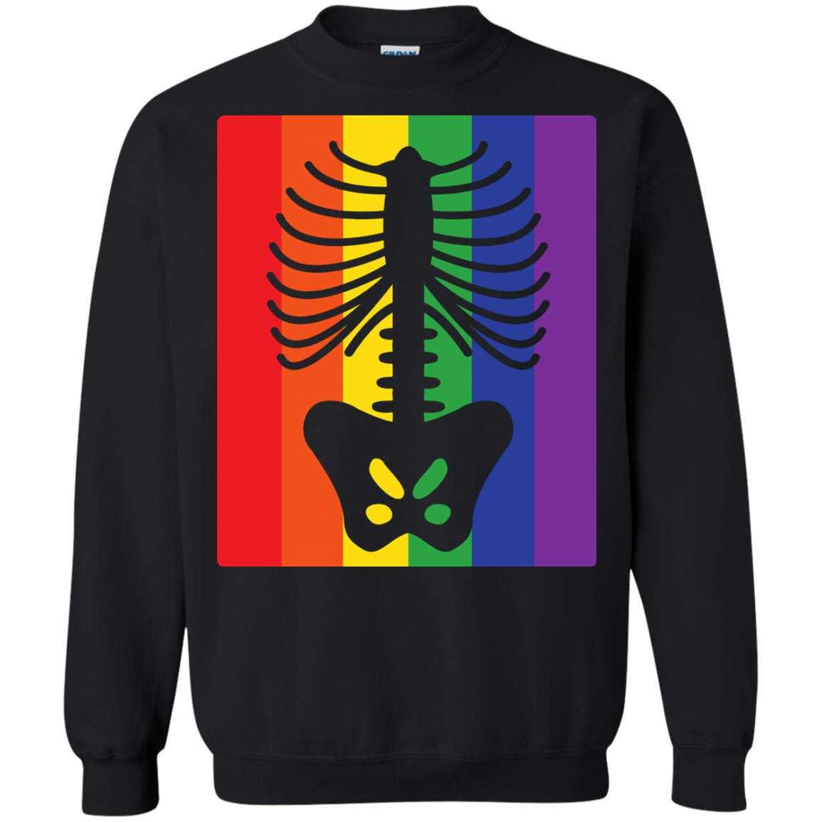 Gay Pride Halloween Shirt - Half Skeleton