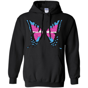 Trans Pride Butterfly black hoodie for men & women | Unique Design Trans Pride black hoodie for men & women
