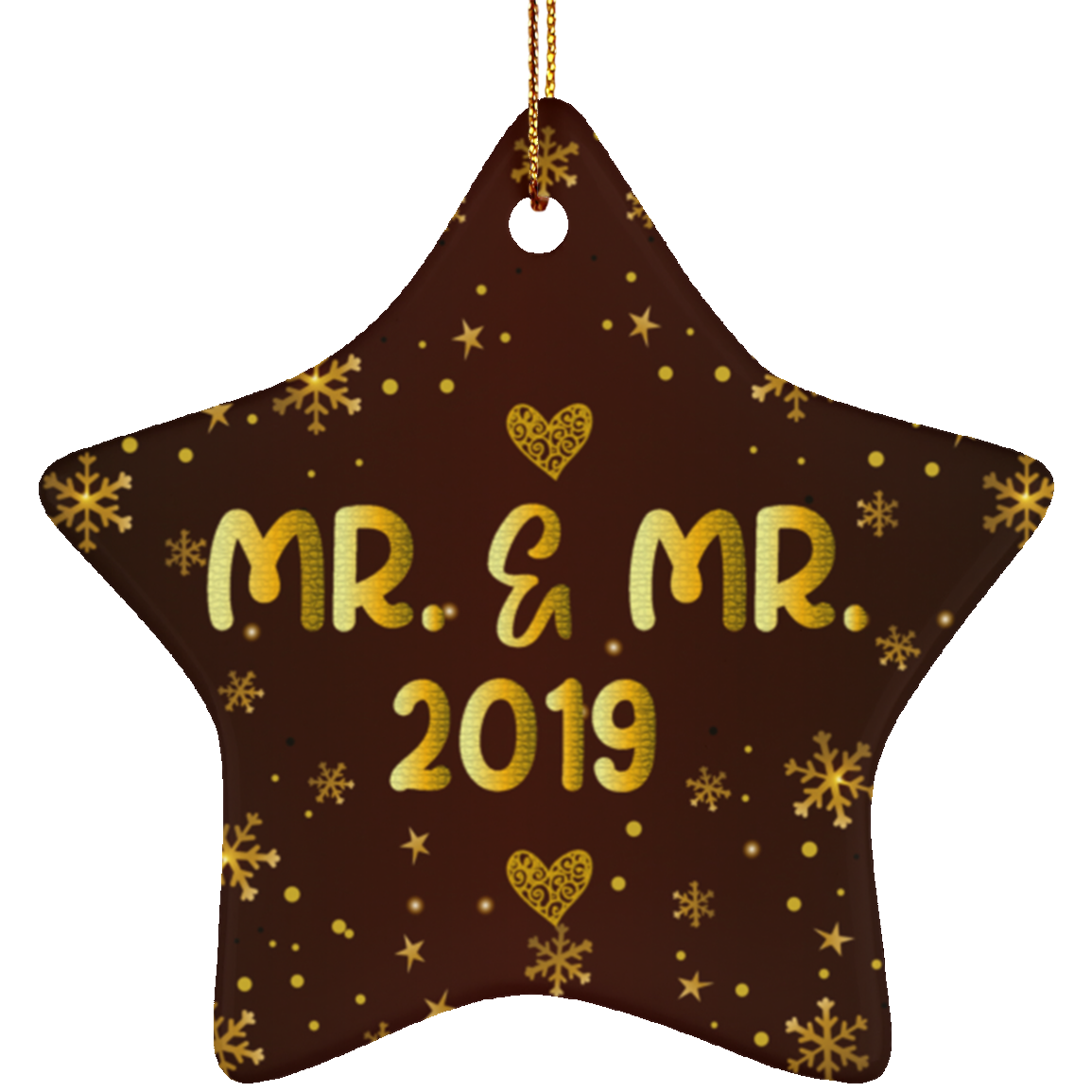 Mr and Mr 2019 LGBT Pride Ceramic Star Christmas Ornament Gift For Gay Couple