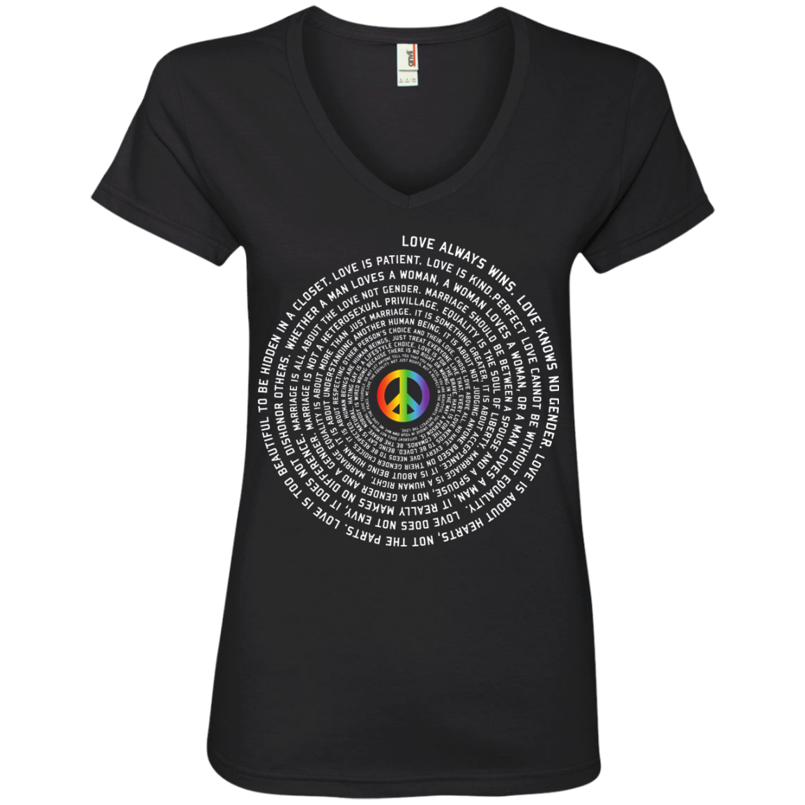"Pride Month Peace" Special womens black T-Shirt LGBT Pride Black Half sleeves tshirt for women