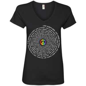 "Pride Month Peace" Special womens black T-Shirt LGBT Pride Black Half sleeves tshirt for women