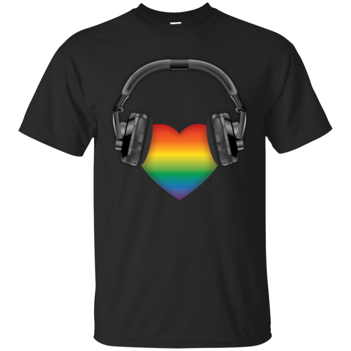 Listen to Your Heart LGBT Pride black half sleeves Tshirt for men
