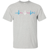 Trans Pride Heartbeat grey half sleeves T Shirt for men