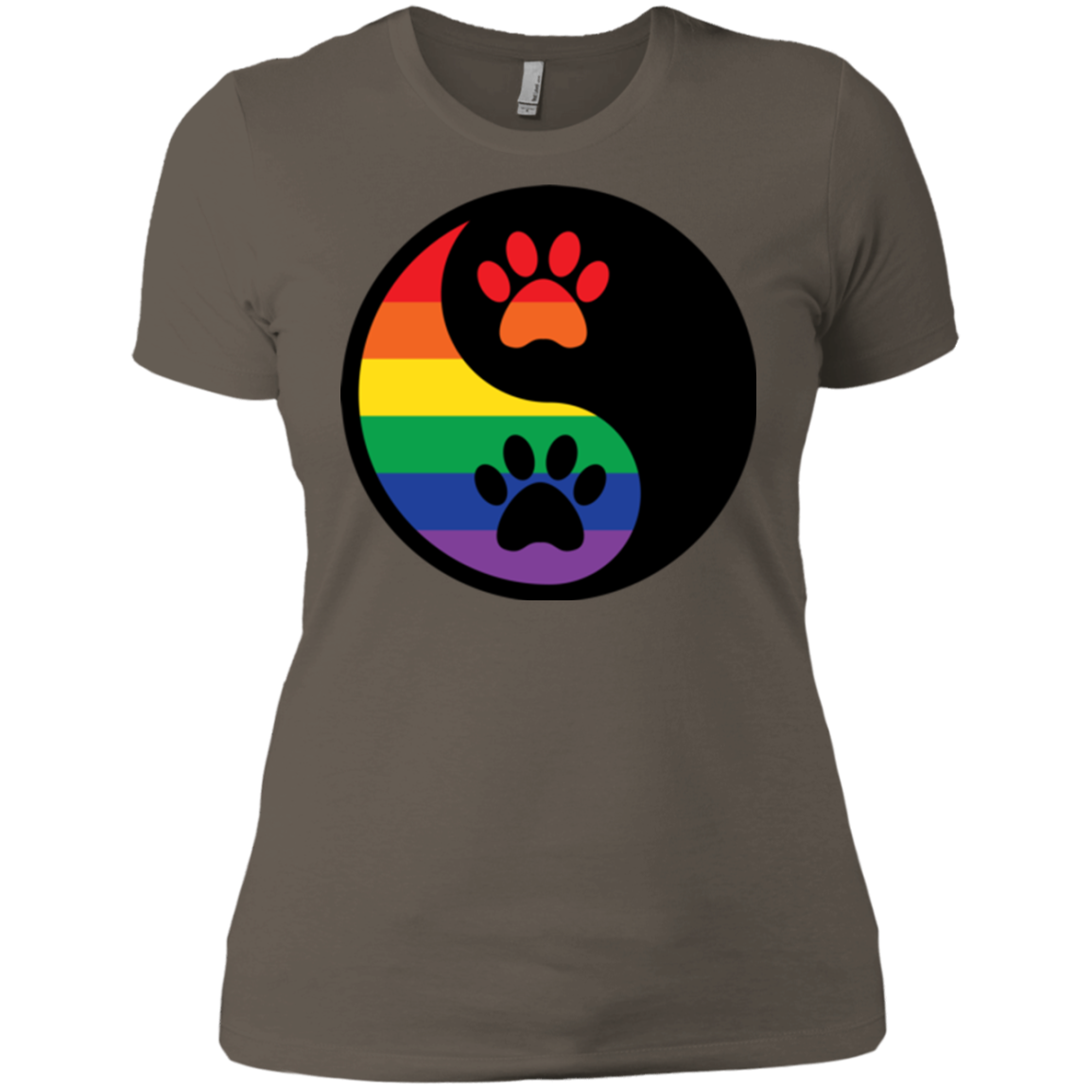 Rainbow Paw Yin Yang Pet Shirt For women LGBT Pride Tshirt for Women