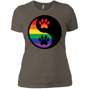 Rainbow Paw Yin Yang Pet Shirt For women LGBT Pride Tshirt for Women