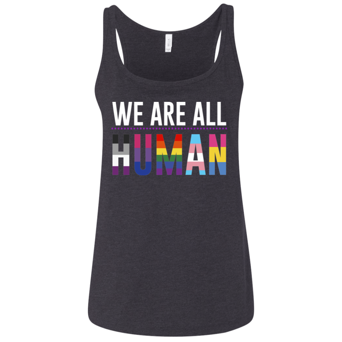 We Are All Human black Tank top for women, equality tank top for women