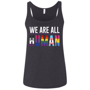 We Are All Human black Tank top for women, equality tank top for women