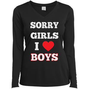 "Sorry Girls, I Love Boys" Gay Pride Long Sleeves v-neck tshirt