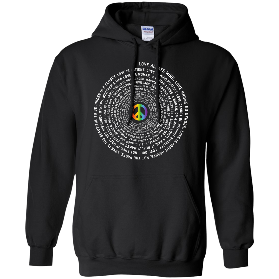 "Pride Month Peace" Special unisex black hoodie LGBT Pride Peace symboll unisex hoodie