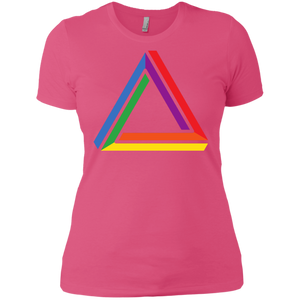 Funky Gay Pride Pink Shirt for Women Rainbow Triangle Gay Pride Tshirt for Women