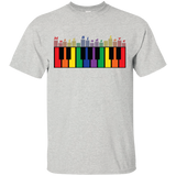 "Music Binds Love" Rainbow LGBT Pride grey round neck tshirt for men