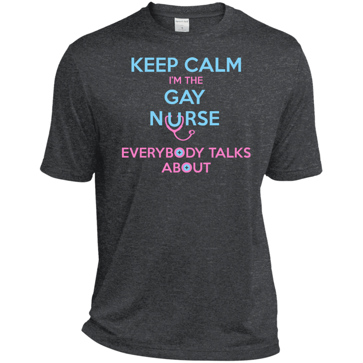 Keep Calm I'm The Gay Nurse dark grey round neck tshirt for Men