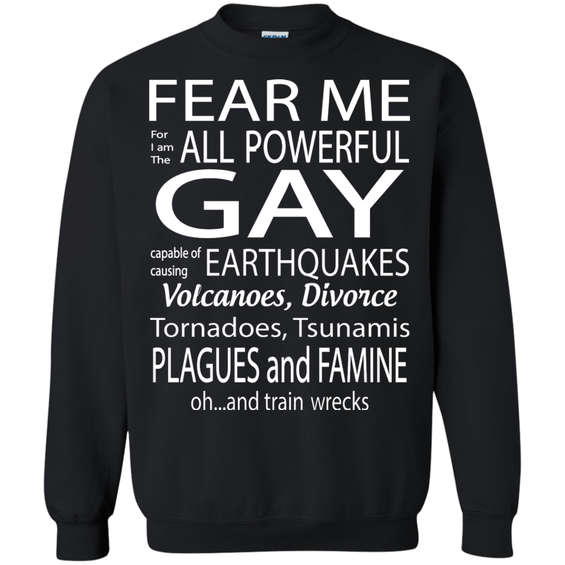 Powerfull gay Gay pride black sweatshirt for men
