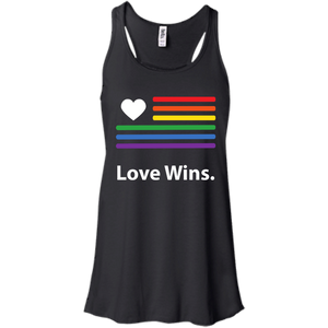"LGBT Flag Love Wins" LGBT Pride Black Tank Top for Women