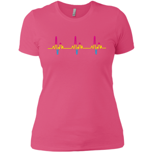 LGBT Pride Pansexual Heartbeat pink tshirt for women