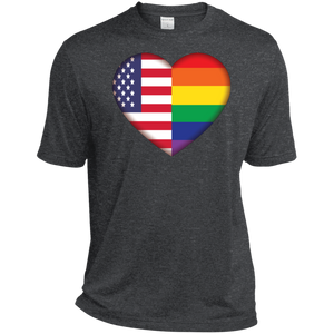 Gay Pride USA Flag Love round neck Shirt LGBT Pride USA Flag half sleeves tshirt for men
