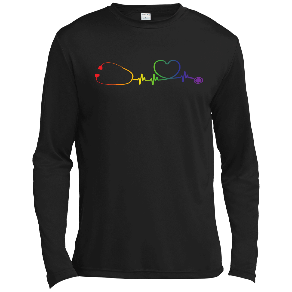 Pride Stethoscope Style full sleeves Mens Shirt LGBT Pride Nurse Logo black full sleeves Mens Tshirt