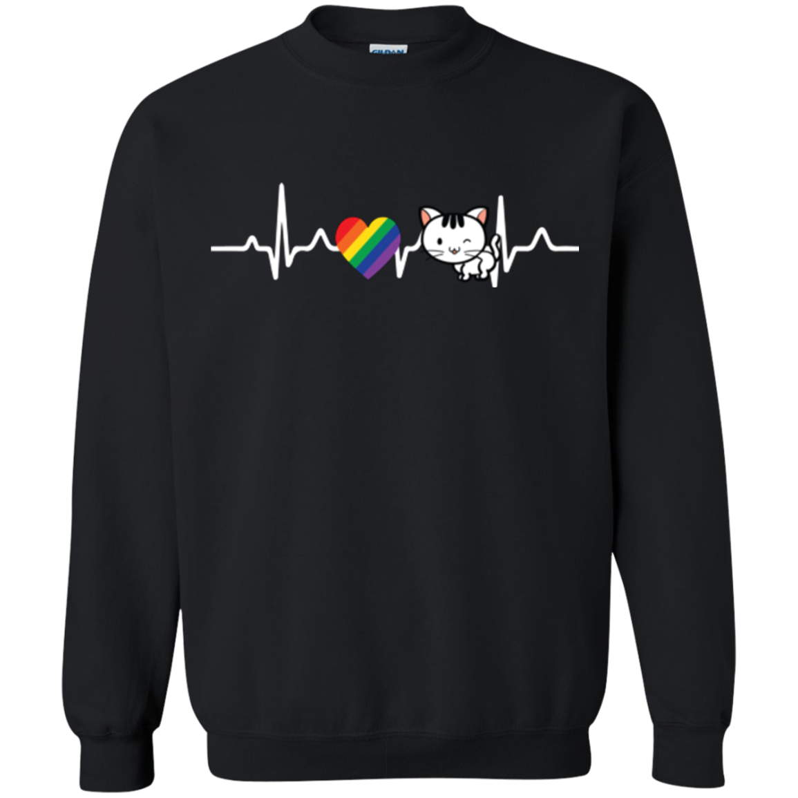 LGBT Funny unisex Black sweatshirt Gay pride cat Unisex Black sweatshirt