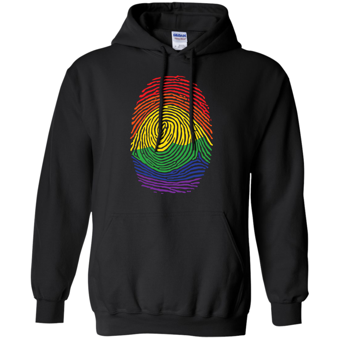 Gay Pride Thumb Print black hoodie for men & women Rainbow Thumb print unisex hoodie