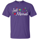 Just Married Rainbow Hearts Shirt