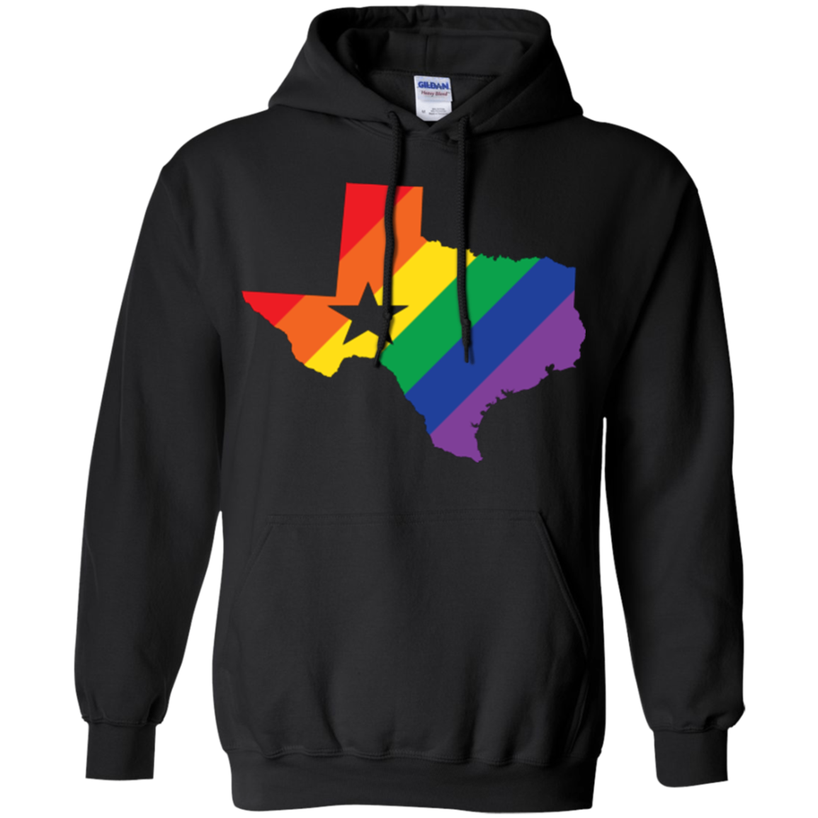 LGBT Pride texas print unisex black hoodie