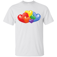 Vibrant Heart Gay Pride White T Shirt for Men  LGBT Pride Tshirt for Men