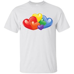Vibrant Heart Gay Pride White T Shirt for Men  LGBT Pride Tshirt for Men
