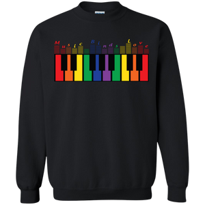 "Music Binds Love" Rainbow LGBT Pride grey sweatshirt for men & women