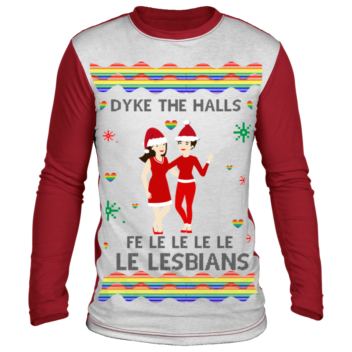 Dyke The Halls Fe Le Le Lesbians Ugly Christmas Sweater