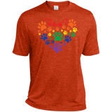 Rainbow Paw Print Love orange tshirt for men