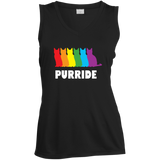 PURRIDE....Pride black sleeveless tshirt for women | pet lover tshirt