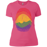 Gay Pride Thumb Print  pink T-Shirt for Women's Rainbow Thumb print women's tshirt