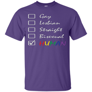 Human Check Box LGBT Pride Purple T Shirt Human Equality LGBT Pride Purple Tshirt for Men